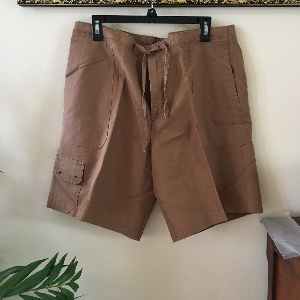 Nwot Structure Brown Drawstring Flat Front Shorts - image 1